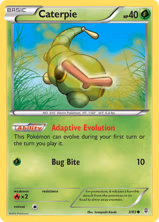 Caterpie 3/83 Pokemon card