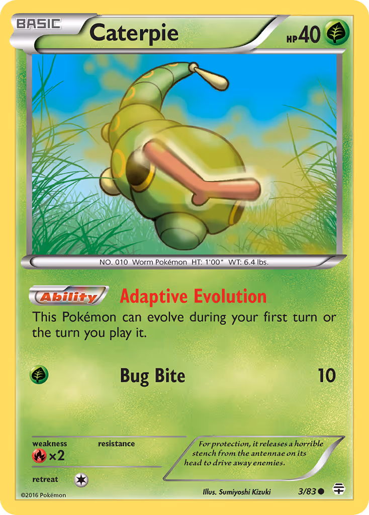Caterpie 3/83 Pokemon card