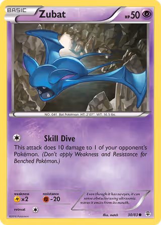 Zubat 30/83 Pokemon card