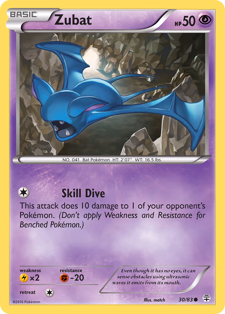 Zubat 30/83 Pokemon card