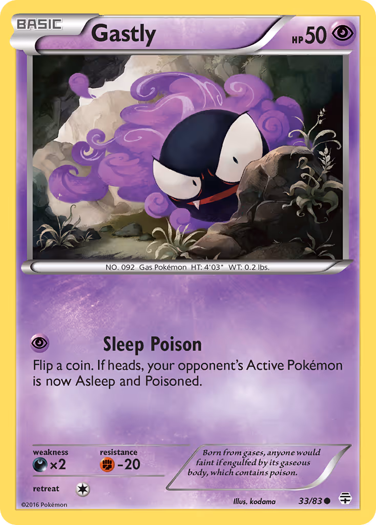 Gastly 33/83 Pokemon card