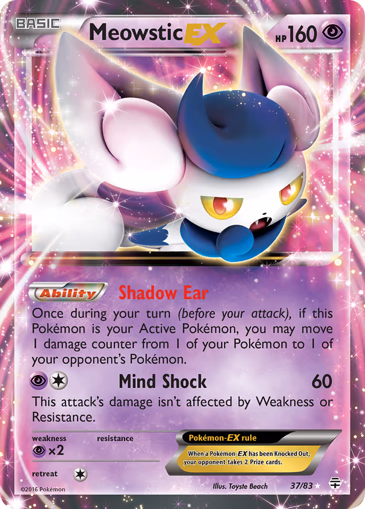 Meowstic EX 37/83 Pokemon card