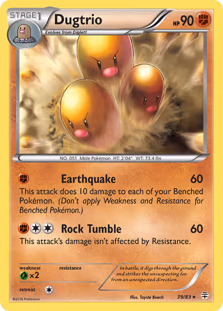 Dugtrio 39/83 Pokemon card