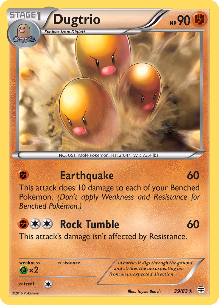 Dugtrio 39/83 Pokemon card
