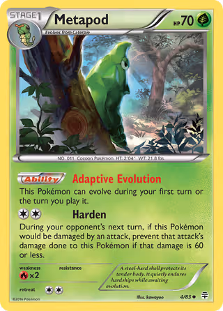Metapod 4/83 Pokemon card