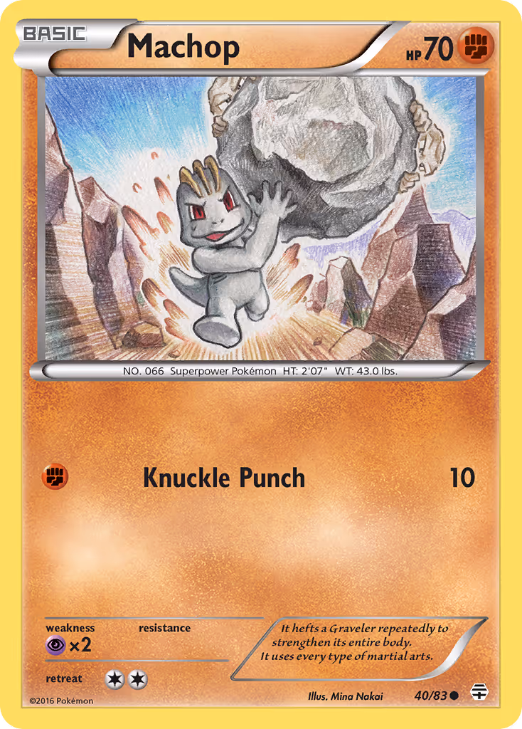 Machop 40/83 Pokemon card