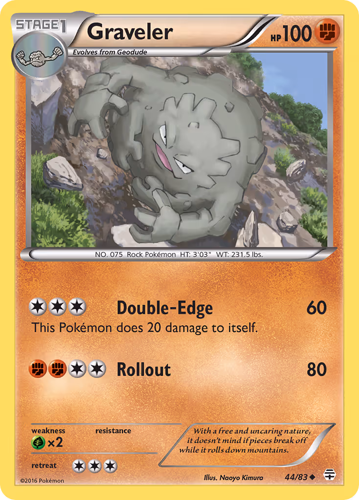 Graveler 44/83 Pokemon card