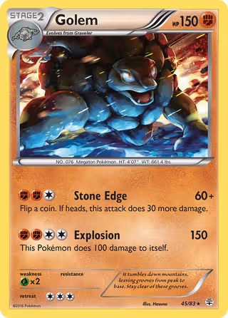 Golem 45/83 Pokemon card