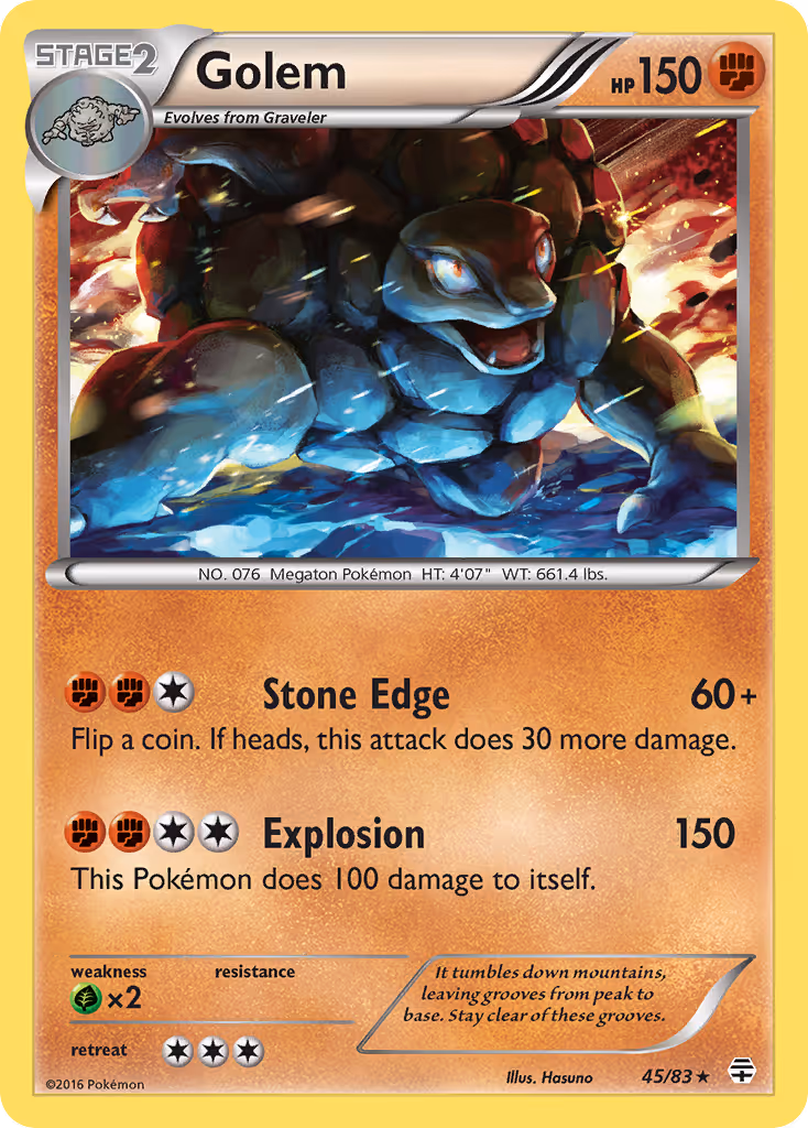 Golem 45/83 Pokemon card