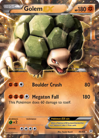 Golem EX 46/83 Pokemon card