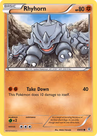 Rhyhorn 49/83 Pokemon card