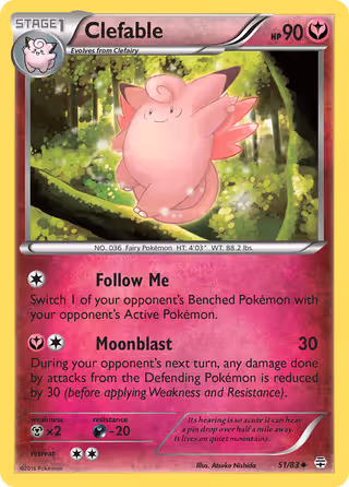 Clefable 51/83 Pokemon card