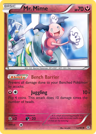 Mr. Mime 52/83 Pokemon card