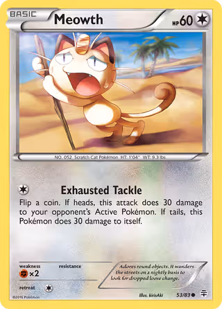 Meowth 53/83 Pokemon card