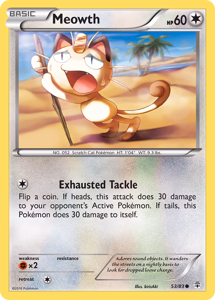 Meowth 53/83 Pokemon card