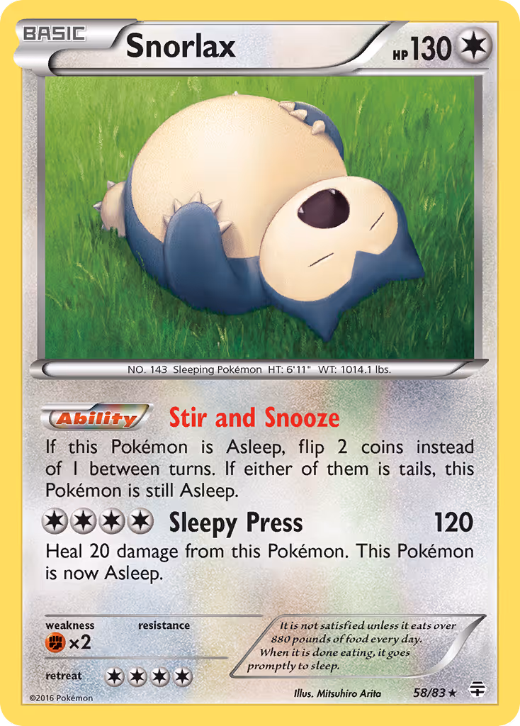 Snorlax 58/83 Pokemon card