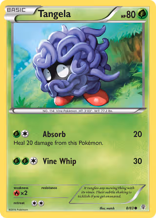 Tangela 8/83 Pokemon card