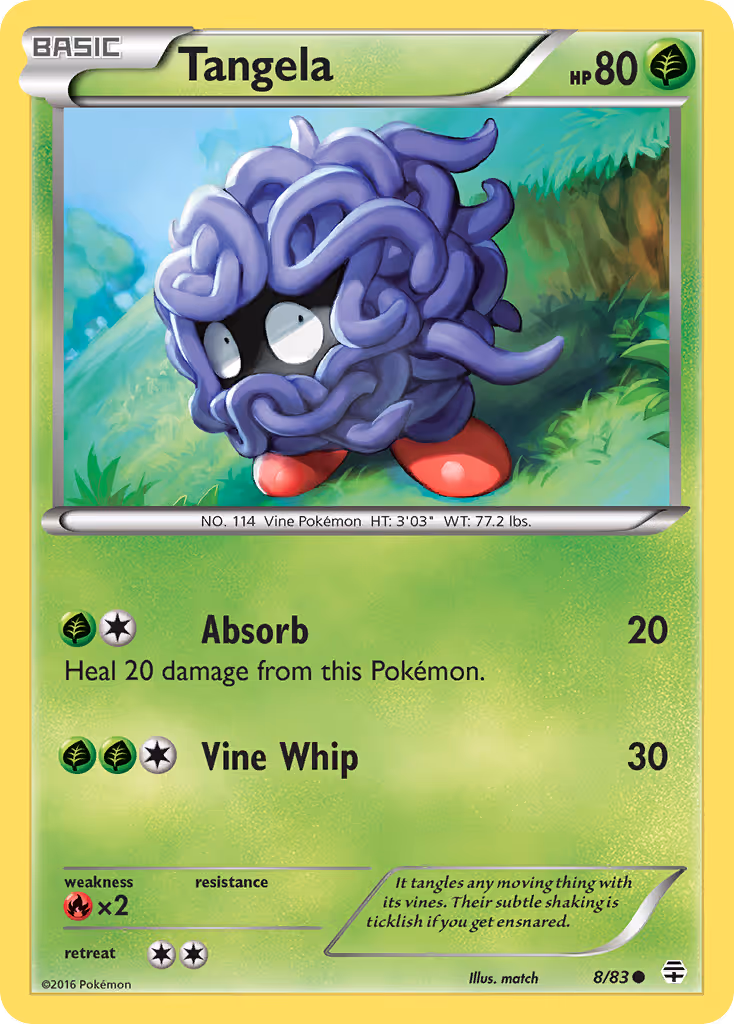 Tangela 8/83 Pokemon card