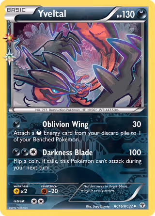 Yveltal RC16 Pokemon card