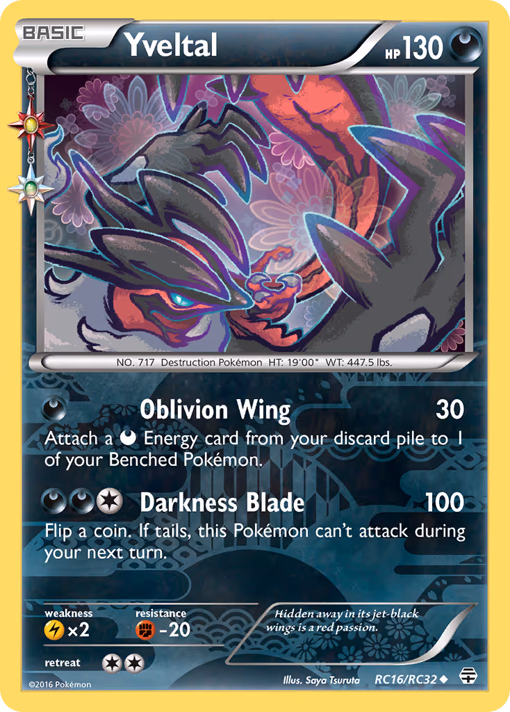Yveltal RC16 Pokemon card