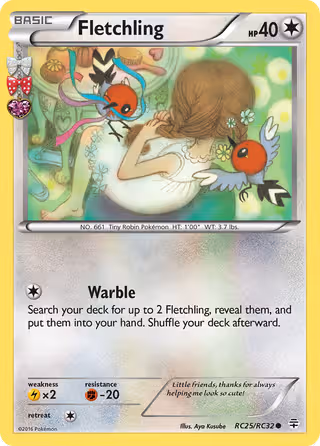 Fletchling RC25 Pokemon card