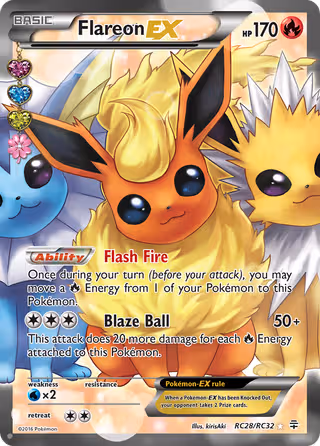 Flareon EX RC28 Pokemon card