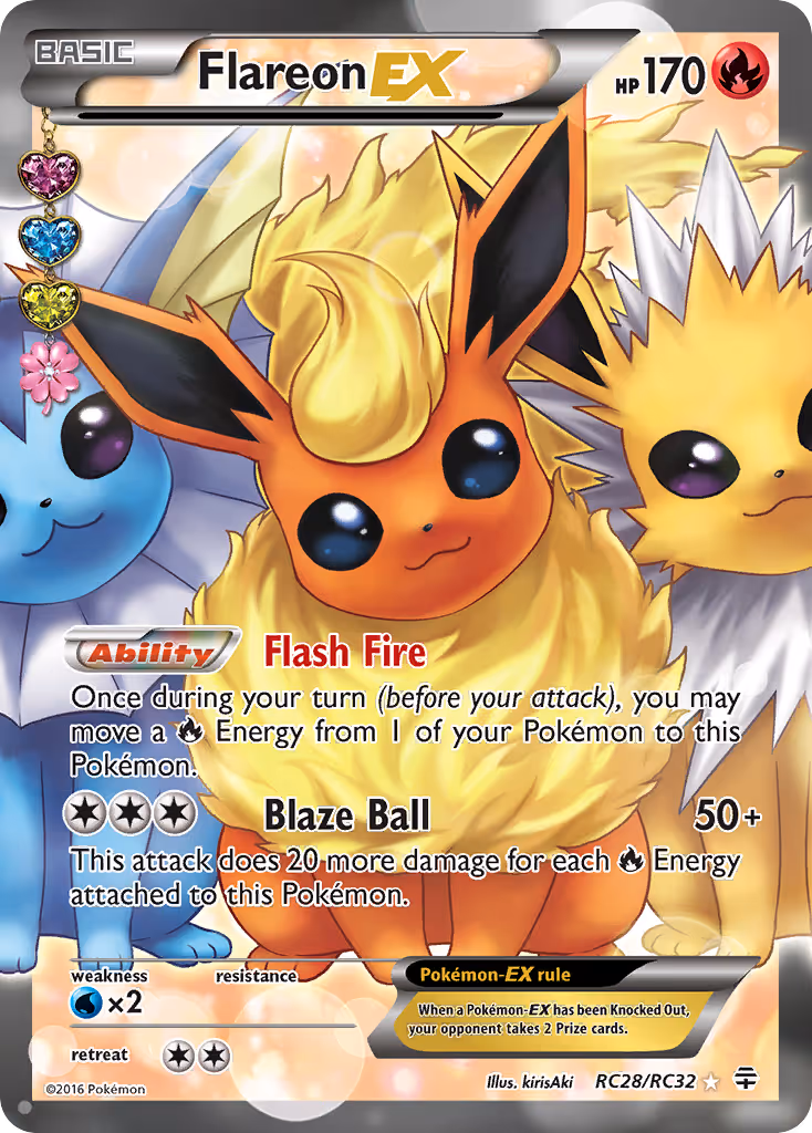 Flareon EX RC28 Pokemon card