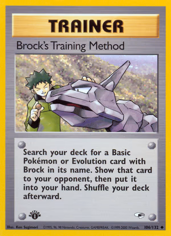 Brock's Training Method 106/132 Pokemon card
