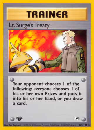 Lt. Surge's Treaty 112/132 Pokemon card