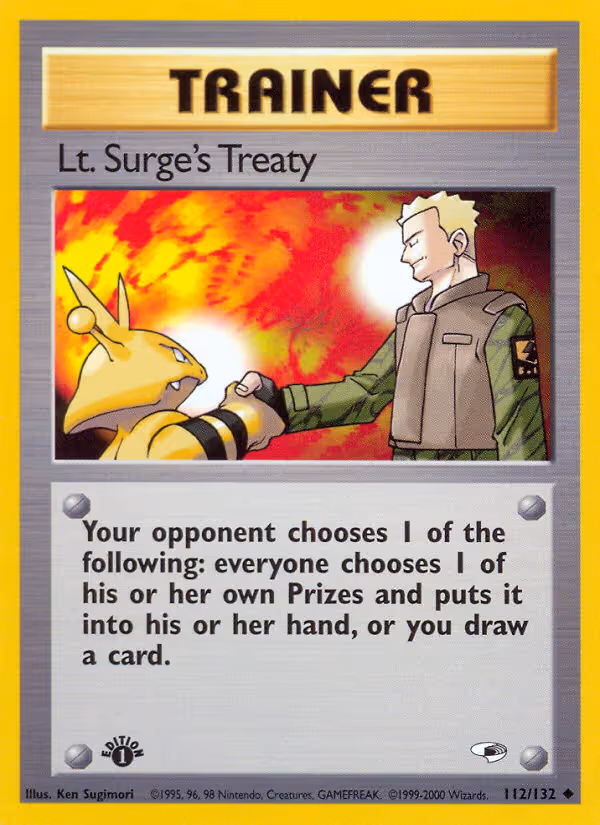 Lt. Surge's Treaty 112/132 Pokemon card