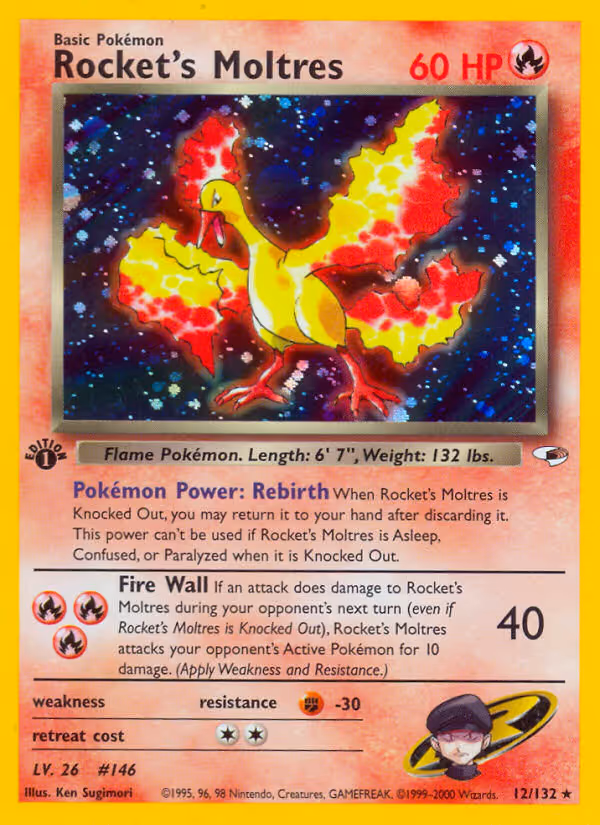 Rocket's Moltres 12/132 Pokemon card