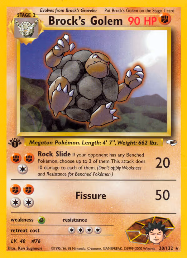 Brock's Golem 20/132 Pokemon card