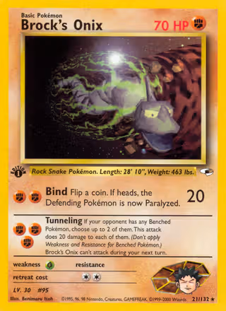 Brock's Onix 21/132 Pokemon card