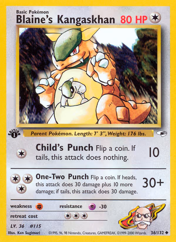 Blaine's Kangaskhan 36/132 Pokemon card