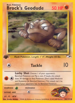 Brock's Geodude 38/132 Pokemon card
