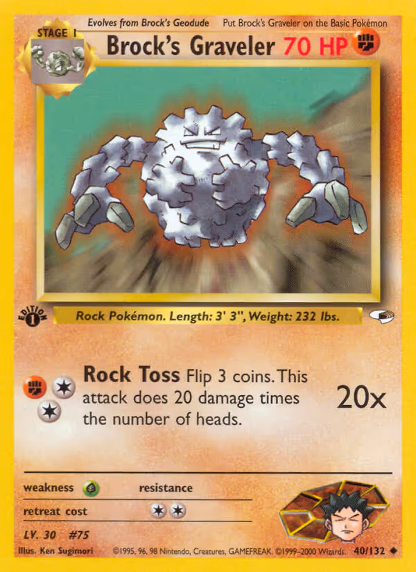 Brock's Graveler 40/132 Pokemon card