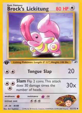 Brock's Lickitung 41/132 Pokemon card