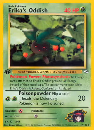 Erika's Oddish 47/132 Pokemon card