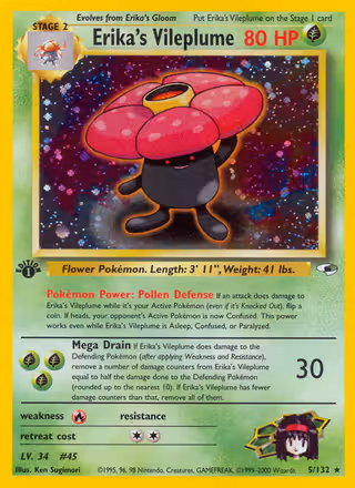Erika's Vileplume 5/132 Pokemon card