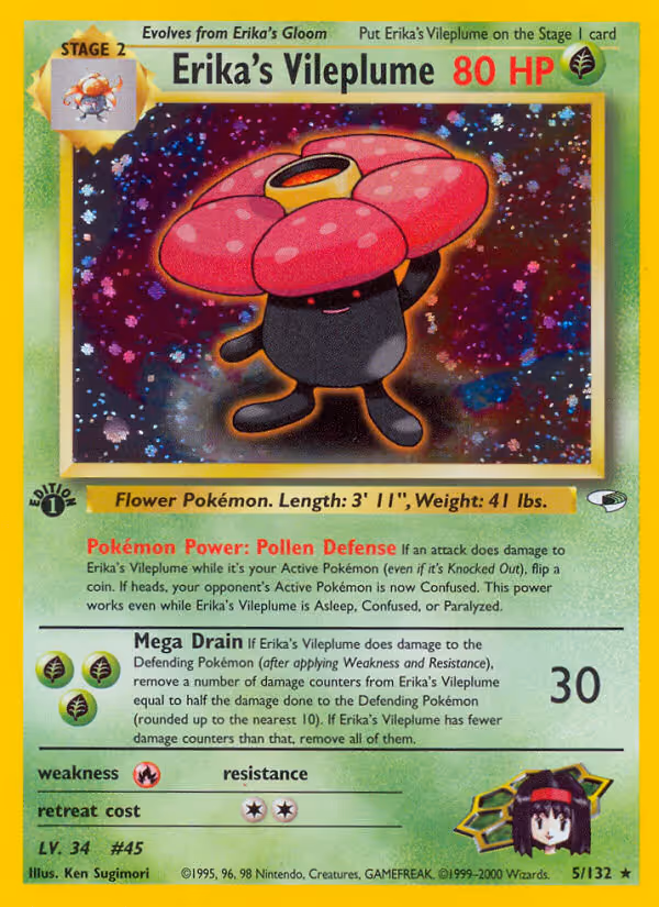 Erika's Vileplume 5/132 Pokemon card
