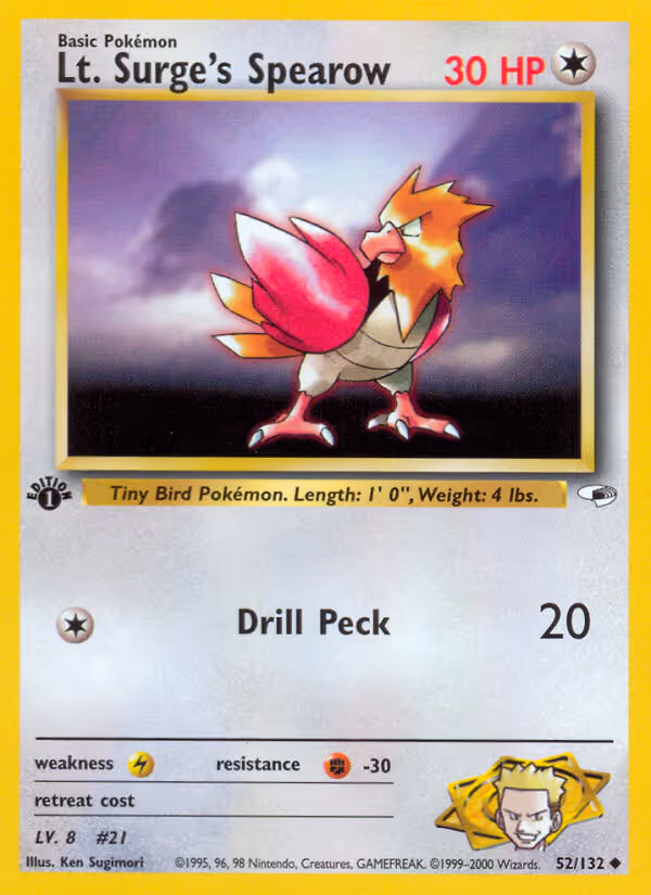 Lt. Surge's Spearow 52/132 Pokemon card