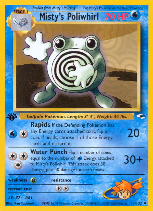Misty's Poliwhirl 53/132 Pokemon card