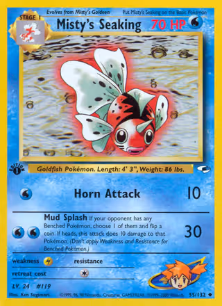 Misty's Seaking 55/132 Pokemon card