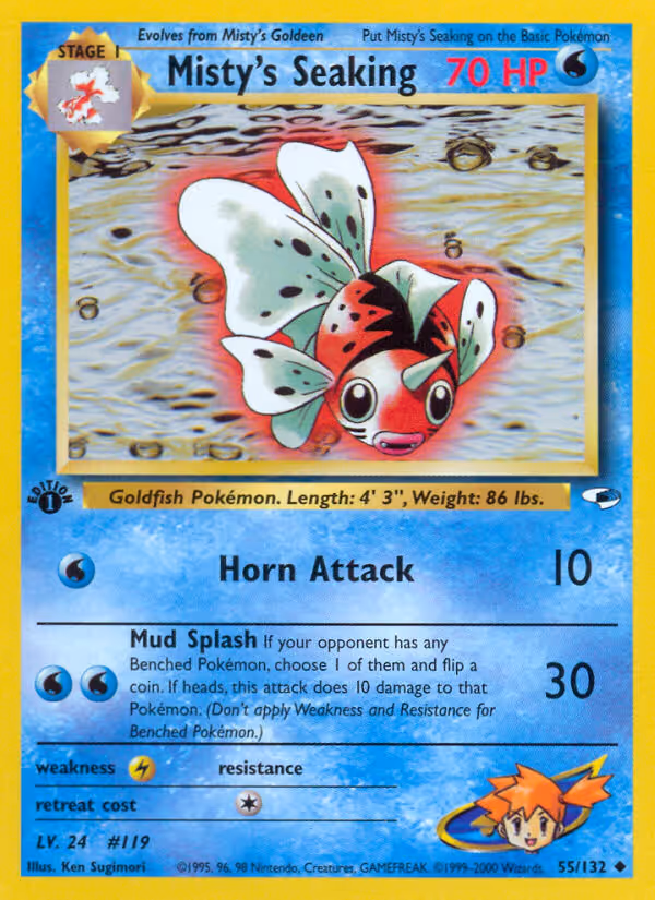 Misty's Seaking 55/132 Pokemon card