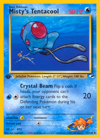Misty's Tentacool 57/132 Pokemon card