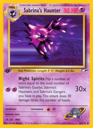Sabrina's Haunter 58/132 Pokemon card