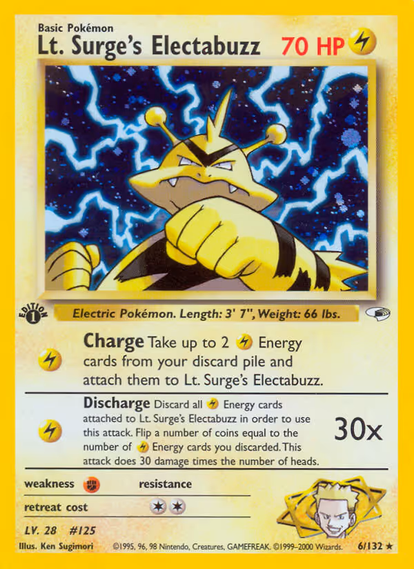 Lt. Surge's Electabuzz 6/132 Pokemon card