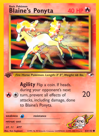 Blaine's Ponyta 63/132 Pokemon card