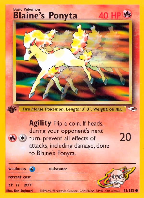 Blaine's Ponyta 63/132 Pokemon card