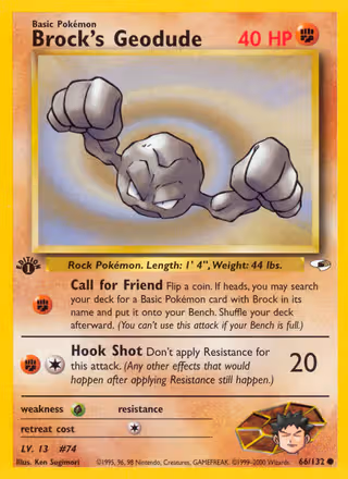 Brock's Geodude 66/132 Pokemon card
